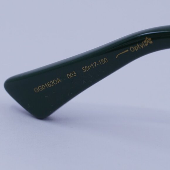 Gucci GG0162OA 003 Eyeglasses Black/Red/Green 55mm Rectangle Frame - Picture 6 of 9